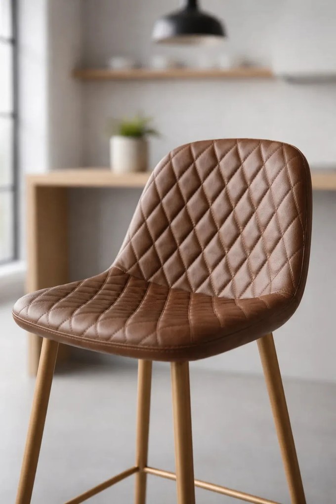 Zwarte Teok Kruk Diamant Kunstleer