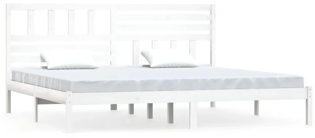 vidaXL Bedframe massief grenenhout wit 180x200 cm 6FT Super King