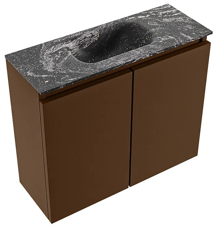 Mondiaz Ture DLux toiletmeubel 60cm rust met wastafel lava midden zonder kraangat