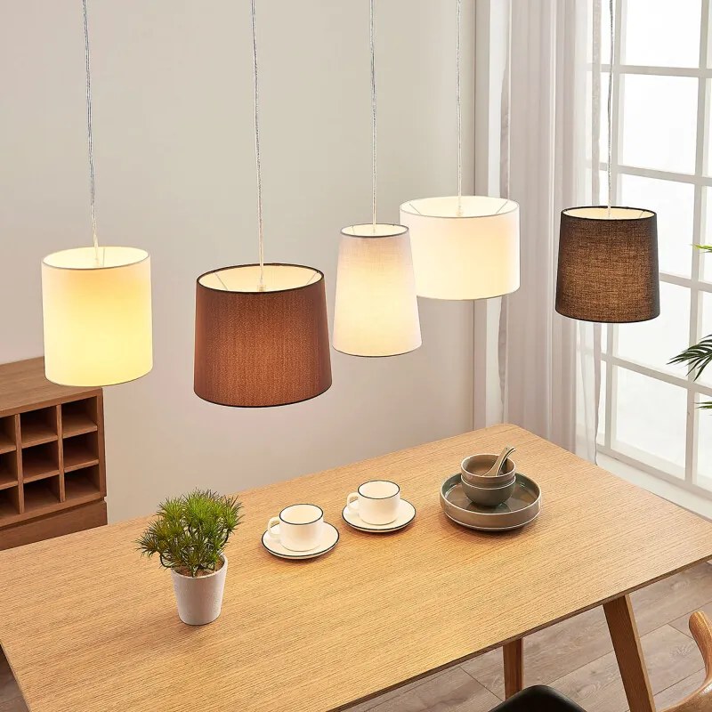 Textiele hanglamp Hermina, 5.lamps - lampen-24