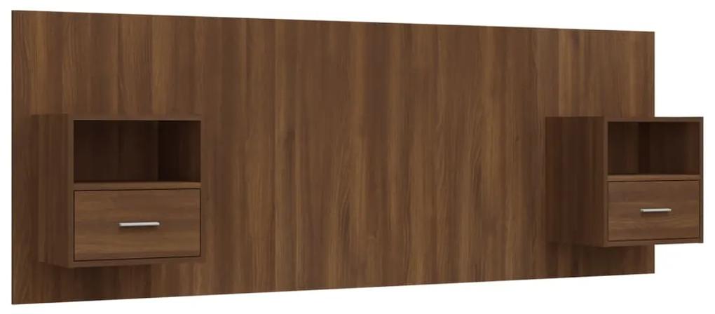 vidaXL Hoofdbord met kastjes bewerkt hout bruineikenkleurig