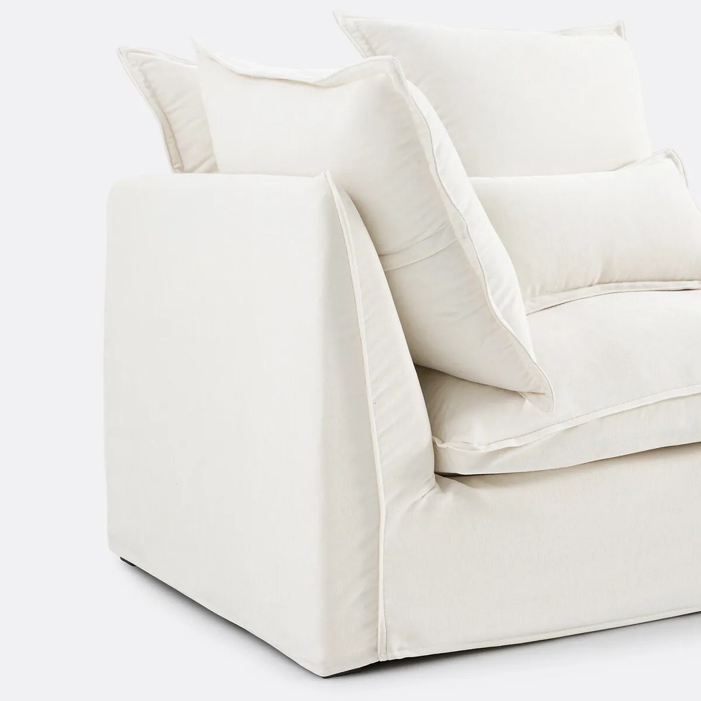 Longchair rechts, afneembare hoes, in gemêleerd polyester, ODNA