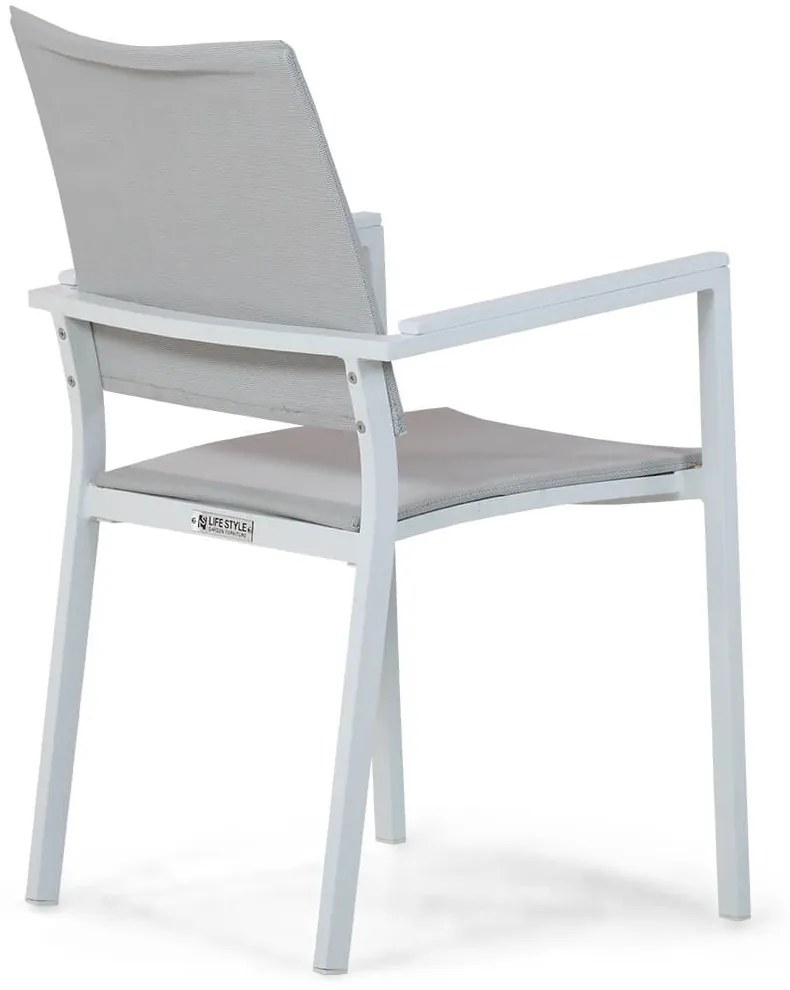 Tuinstoel stapelbaar Textileen Wit Lifestyle Garden Furniture Paramo   White