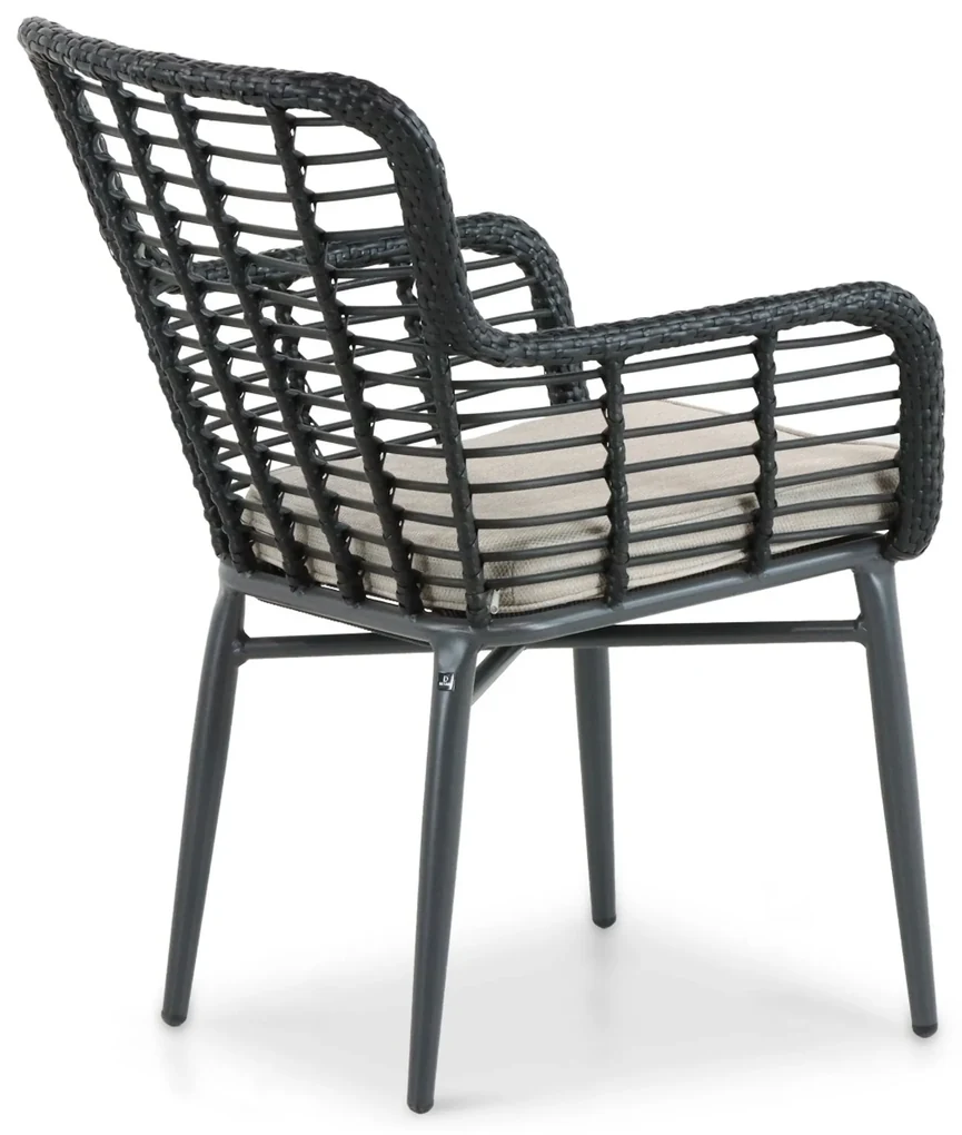 Tuinset 4 personen 120 cm Aluminium/wicker Zwart Lifestyle Garden Furniture Toledo/Vienna