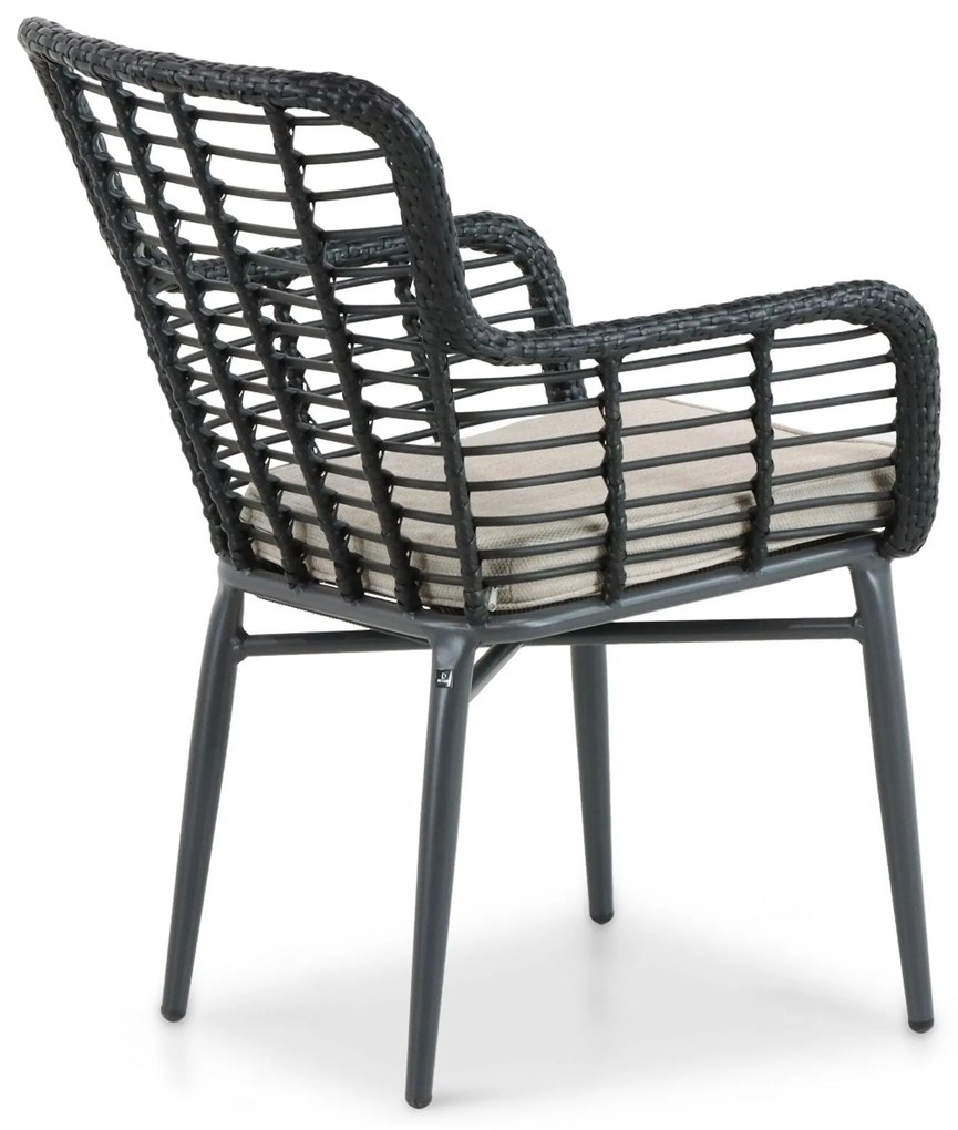 Tuinset 4 personen 90 cm Aluminium/Wicker Zwart De Laan Projects
