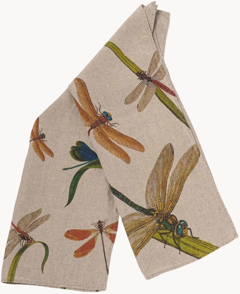 Theedoeken Lakeside Dragonflies van linnen, 2-delig