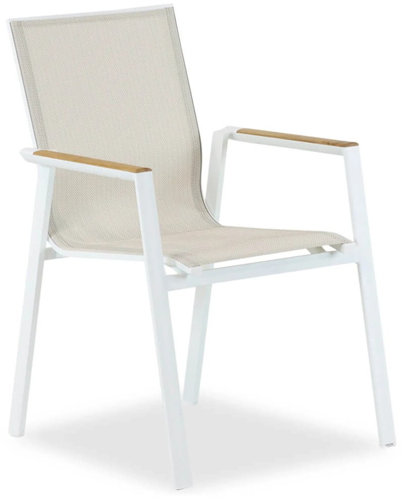 Tuinset 6 personen 240 cm Aluminium/textileen Wit Lifestyle Garden Furniture Fiora/Talai