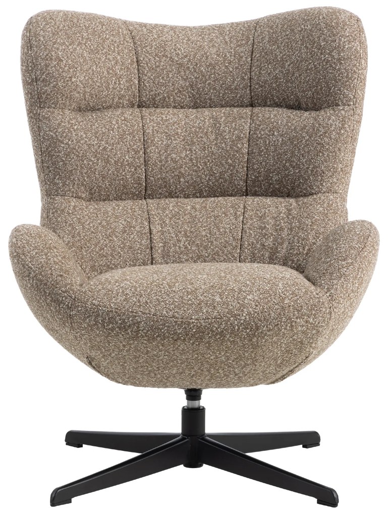 Oorfauteuil Modern Bruine Stof