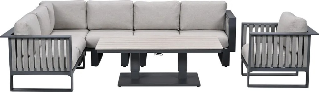 Garden Impressions Gabon - Brugge lounge dining set 6-delig - donker grijs