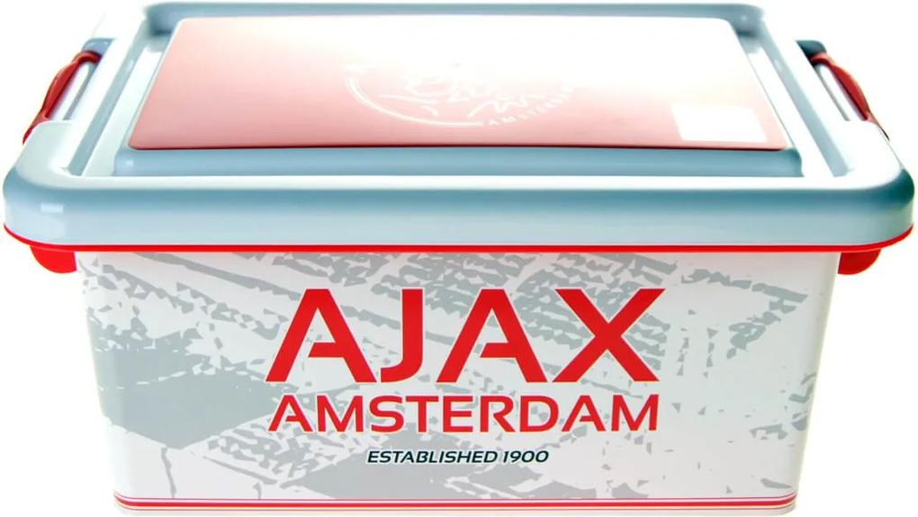 Opbergbox plastic ajax wit/rood logo 3.7 liter