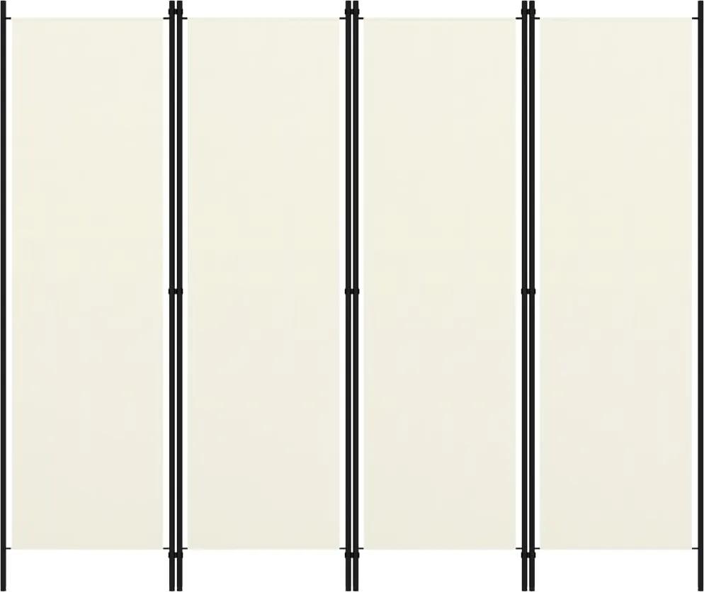 Kamerscherm met 4 panelen 200x180 cm crèmewit