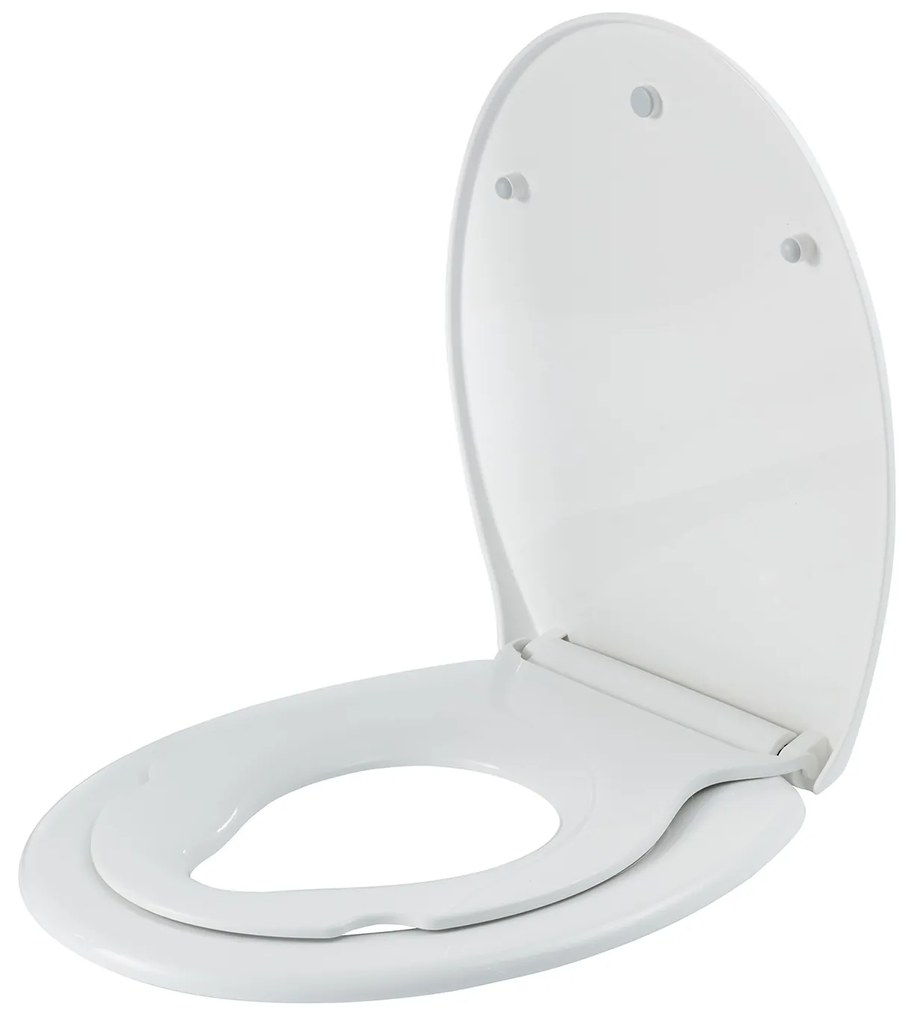 Toiletbril Boss & Wessing Dubbele Zitting Voor Family Softclose + Quick Release Wit
