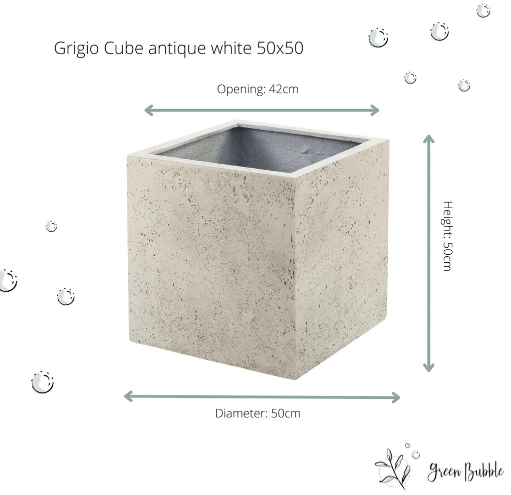 Pot Grigio Cube Antique White