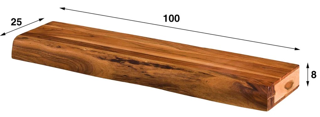 Boomstam Wandplank 100 Cm - 100x25x8cm.