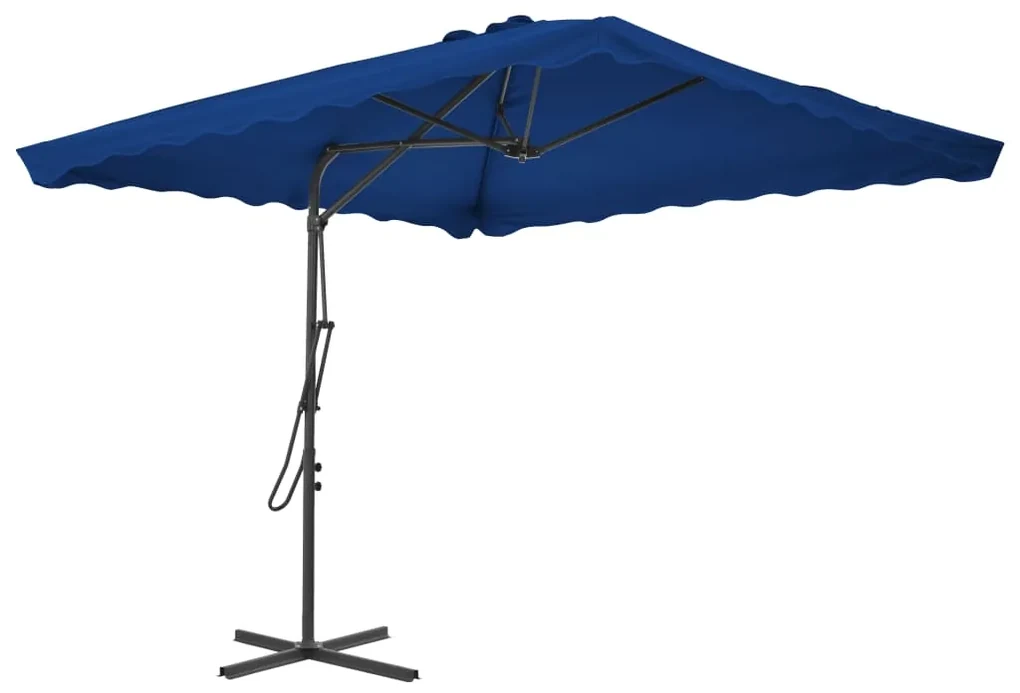 vidaXL Parasol met stalen paal 250x250x230 cm blauw