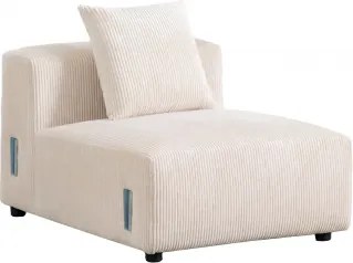 Centrale Module 85x113 Cm Met Kussen Voor Modulaire Bank Bruna Linnen Fluweel Linnenbeige - Sklum