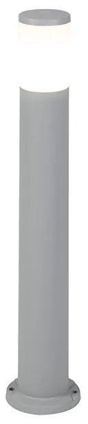 Moderne buitenpaal grijs 80 cm IP55 incl. E27 - Carlo Modern E27 Buitenverlichting rond