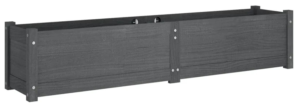 vidaXL Plantenbak verhoogd 150x31x31 cm massief grenenhout grijs