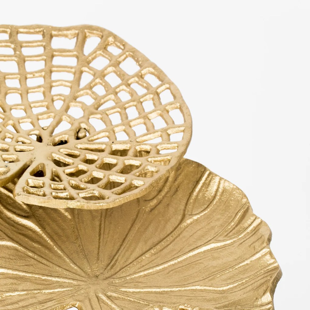 Ginkgo Blad Bijzettafel Goud - 60 X 57cm.