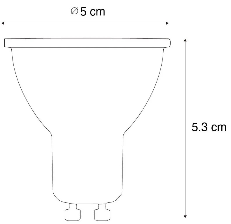 Set van 5 GU10 3-staps dimbaar LED lamp 50mm honey rate 6W 400 lm 3000K