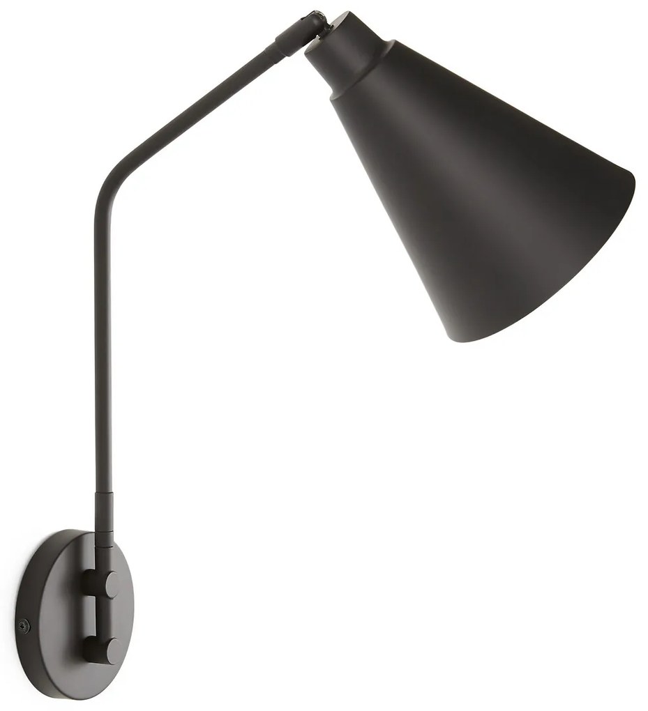 Wandlamp in metaal met verstelbare arm, Hiba