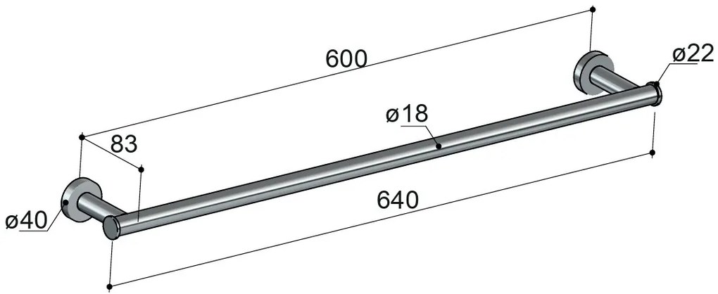 Hotbath &More handdoekhouder 64cm geborsteld zwart PVD