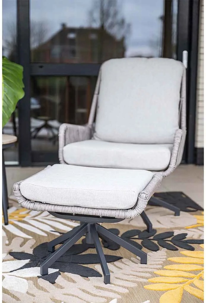 Garden Impressions Bosh draaibare loungestoelen - Lucas bijzettafel Ø50x48 cm