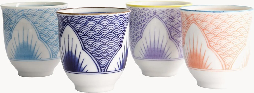 Porseleinen kopjes Lily Flower, 4-delig