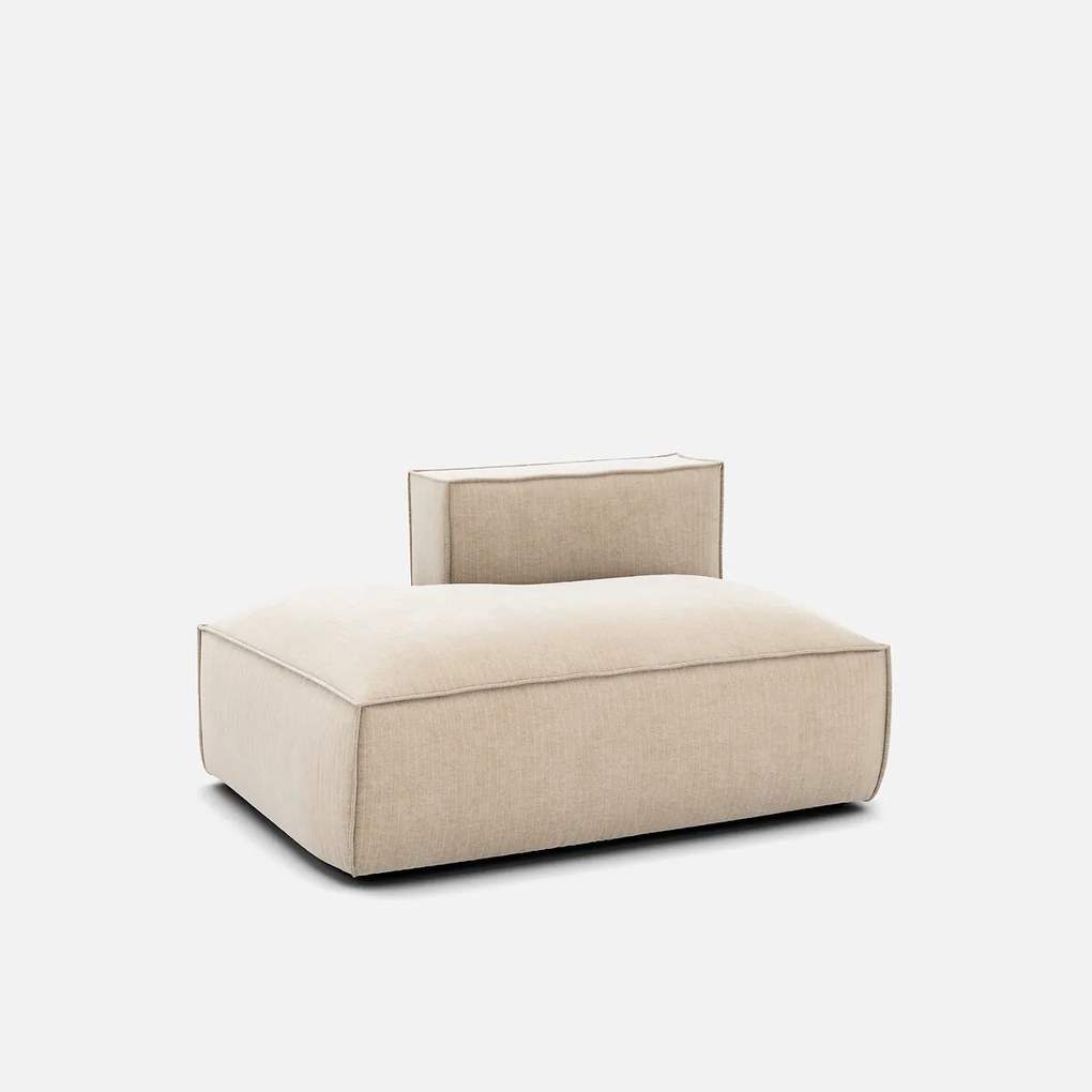 Loungebank element links voor modulaire bank, vintage ribfluweel, SEVEN