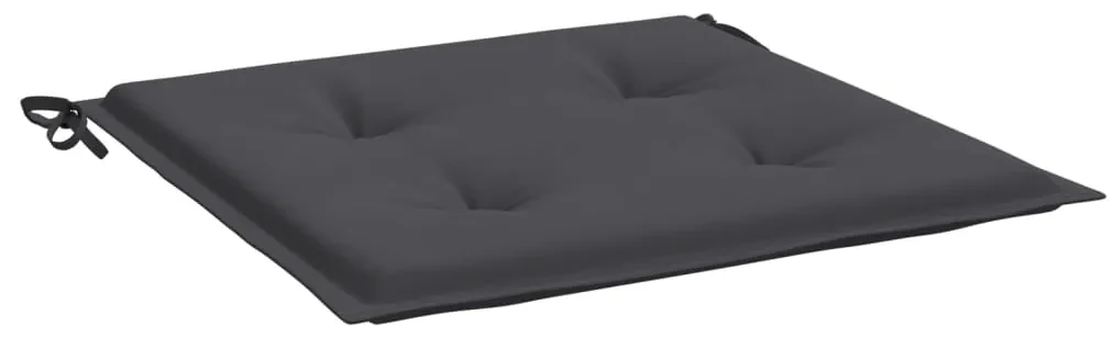 vidaXL Tuinstoelkussens 2 st 40x40x3 cm stof antracietkleurig