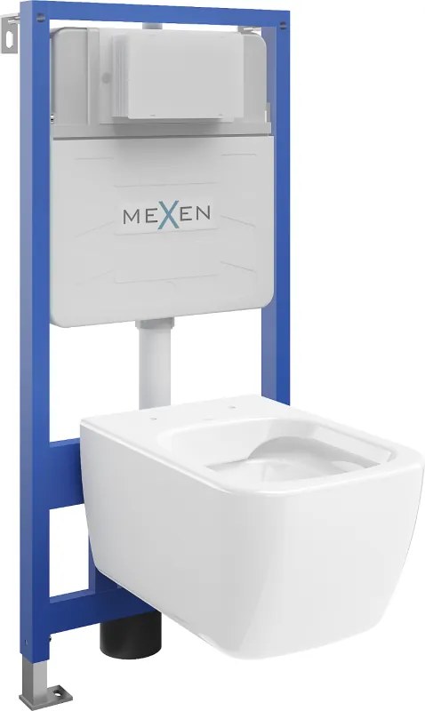 Mexen inbouw WC-set frame Fenix Slim met WC-pot Stella, glanzend wit - 6103368XX00