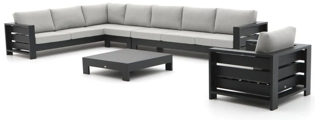 Hoek loungeset Bellagio  | 8 personen | Loungeset Grijs | Hoekbank Aluminium | 420x265cm | Kees Smit Tuinmeubelen