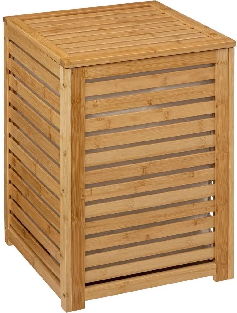 5Five Wasmand Sicela – Bamboe – Met Waszak – 65 Liter – Lichtbruin – Met Deksel