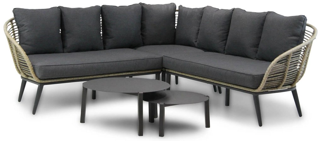 Hoek loungeset 4 personen Wicker Taupe Coco Coco Leonardo