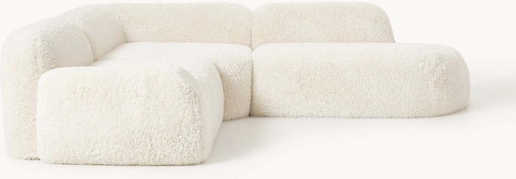 Modulaire teddy hoekbank Wolke (4-zits) met chaise longue