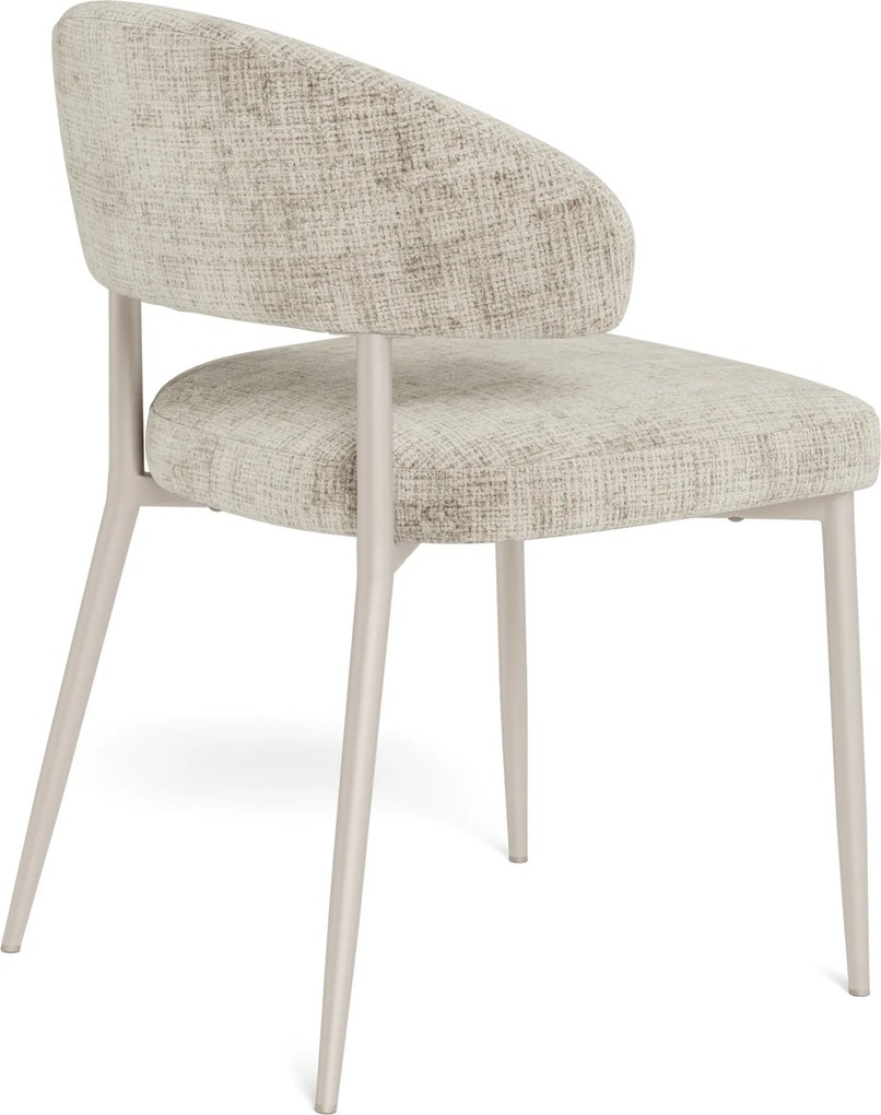 IRIS Beige (stof Juto 4) / grijs-beige frame (kashmir) – MODERNE GESTOFFEERDE STOEL VOOR WOONKAMER/EETKAMER BOHO