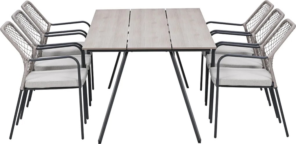 Garden Impressions Ross tuinset sand 7-delig - Braga tuintafel 220x100 cm