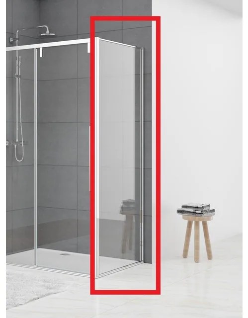 Van Rijn Products ST06 Vaste Wand - 70x200cm - Helder glas - dikte 8mm - tbv hoekcabine - muurprofiel - Chroom ST0635070W