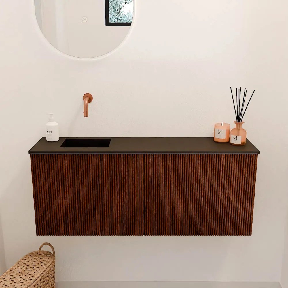 Mondiaz Joya 100cm toiletmeubel ruby met wastafel faye links zonder kraangat urban