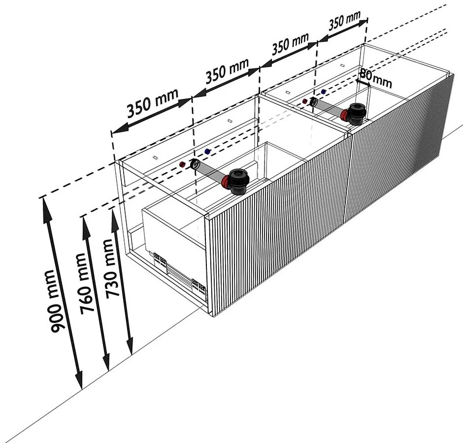 Mondiaz Kurve-dlux 140cm badmeubel dusk met 2 lades en wastafel stor small dubbel 2 kraangaten lava