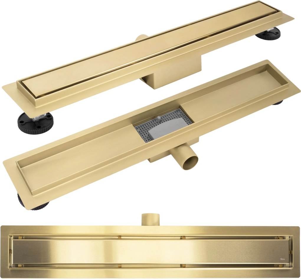 Lineaire afvoer Rea Neox brush gold 80