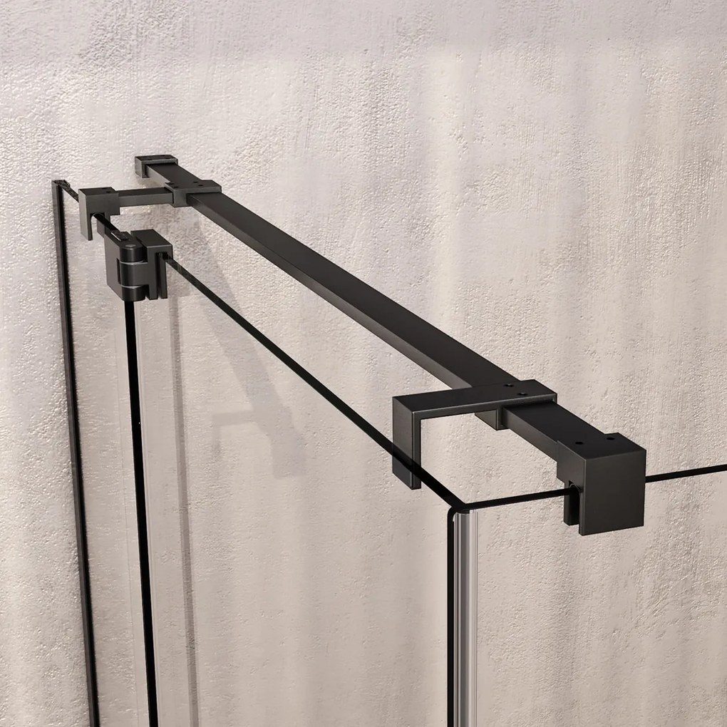 Brauer Stellar douchecabine met draaideur 140x80cm zwart mat