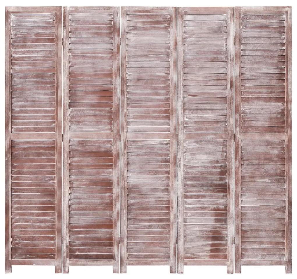 vidaXL Kamerscherm met 5 panelen 175x165 cm hout bruin