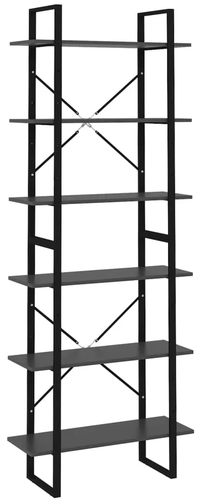 vidaXL Hoge kast 80x30x210 cm spaanplaat grijs