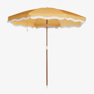 Parasol Ø230 Cm In Stof En Aluminium Jarko Geel – Curry - Sklum