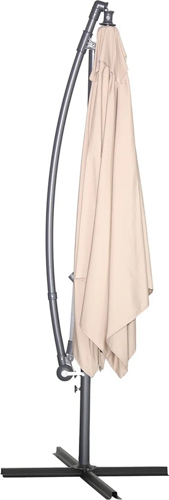 Garden Impressions Corfu zweefparasol 250x250 - taupe