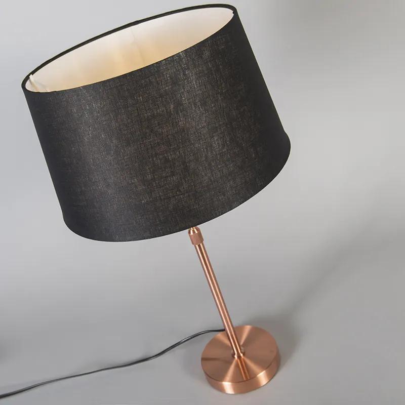 Tafellamp koper met kap zwart 35 cm verstelbaar - Parte Modern E27 rond Binnenverlichting Lamp