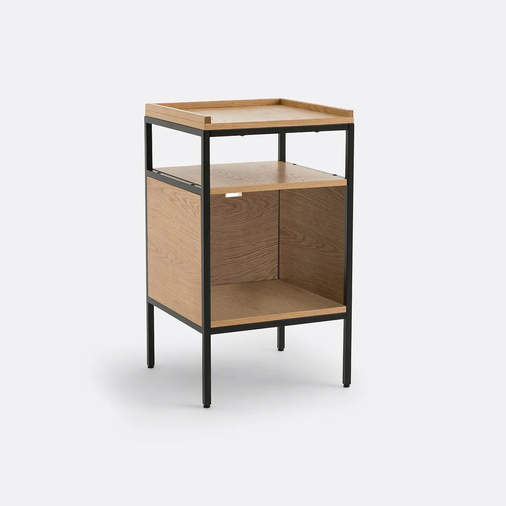 Vinylmeubel in eik en metaal L48 cm, Volga