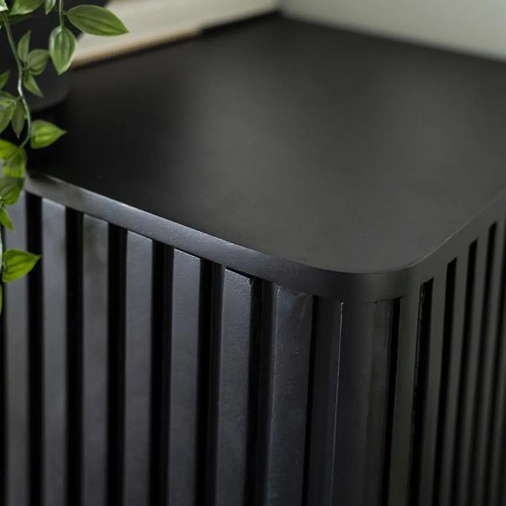 Zwart Tv-meubel Ronde Hoeken - 170x45x56cm.