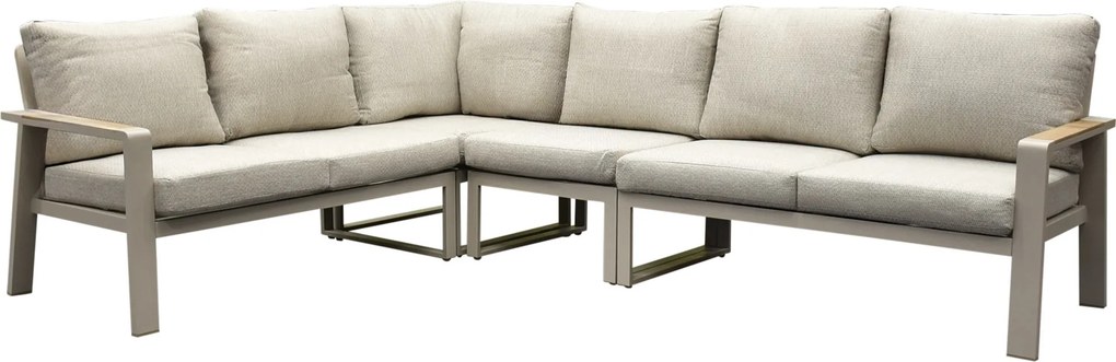 Lola hoek loungeset 4-delig aluminium latte zand